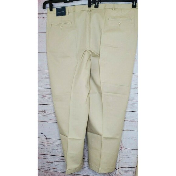 Lands End Traditional Fit 46 Regular %100 Cotton Beige Pants W/ Extra Buttons - Picture 4 of 12